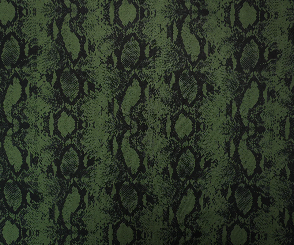 Green Famous Maker Nylon Spandex Reptile Print Tricot Knit Fabric - Image 3