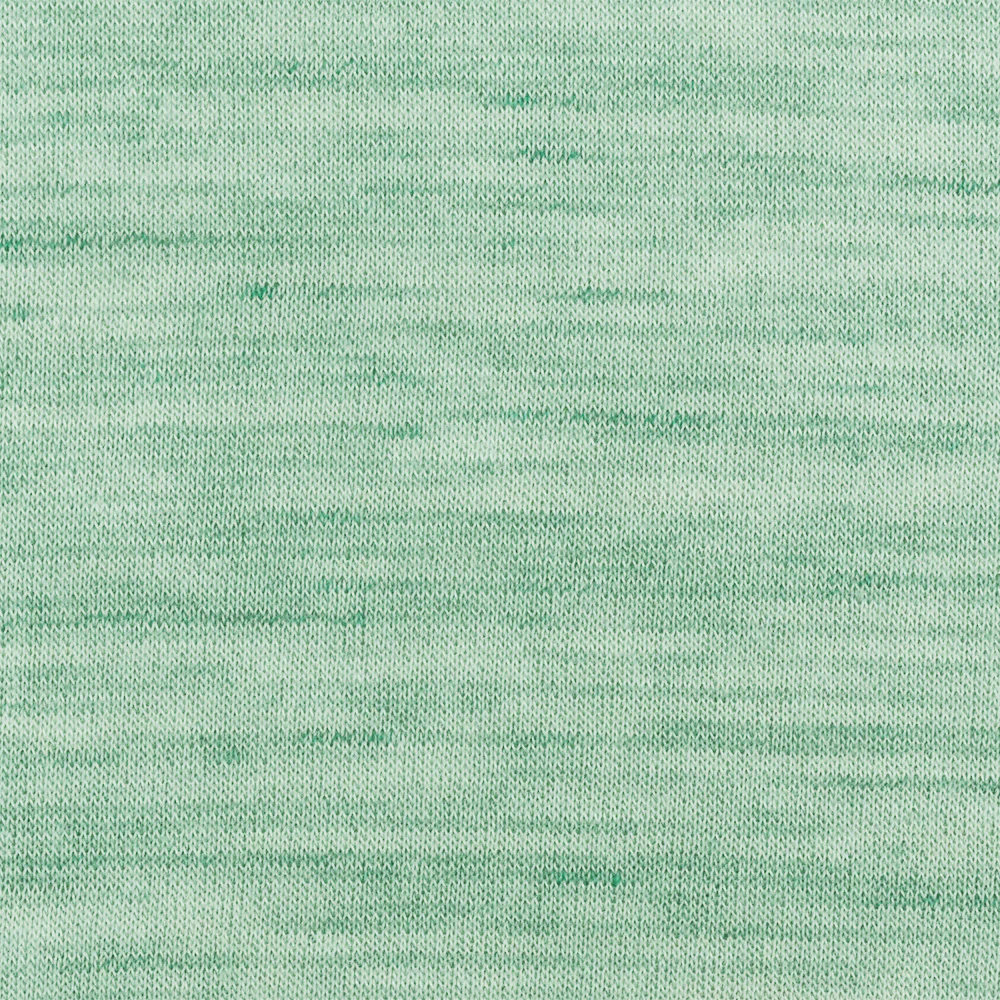 Green-Ivory Slub Stretch Rayon Jersey Knit Fabric - Image 3