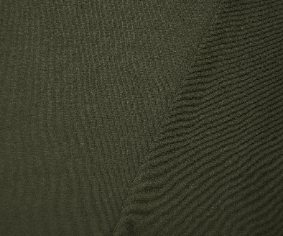 Green Organic Cotton Solid 1X1 Rib Knit Fabric - Image 2
