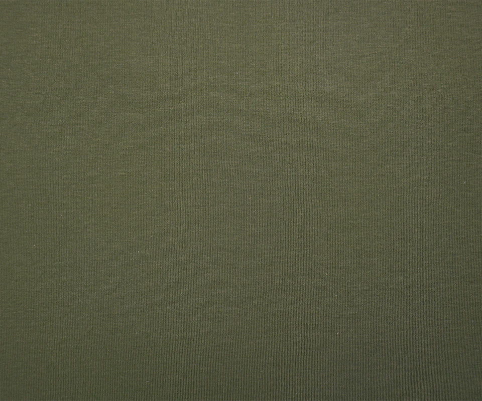 Green Organic Cotton Solid 1X1 Rib Knit Fabric - Image 3