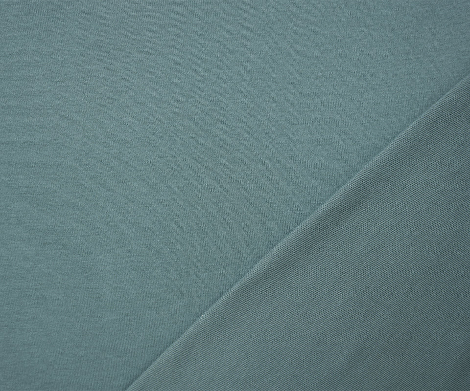 Green Organic Cotton Solid 1X1 Rib Knit Fabric - Image 2