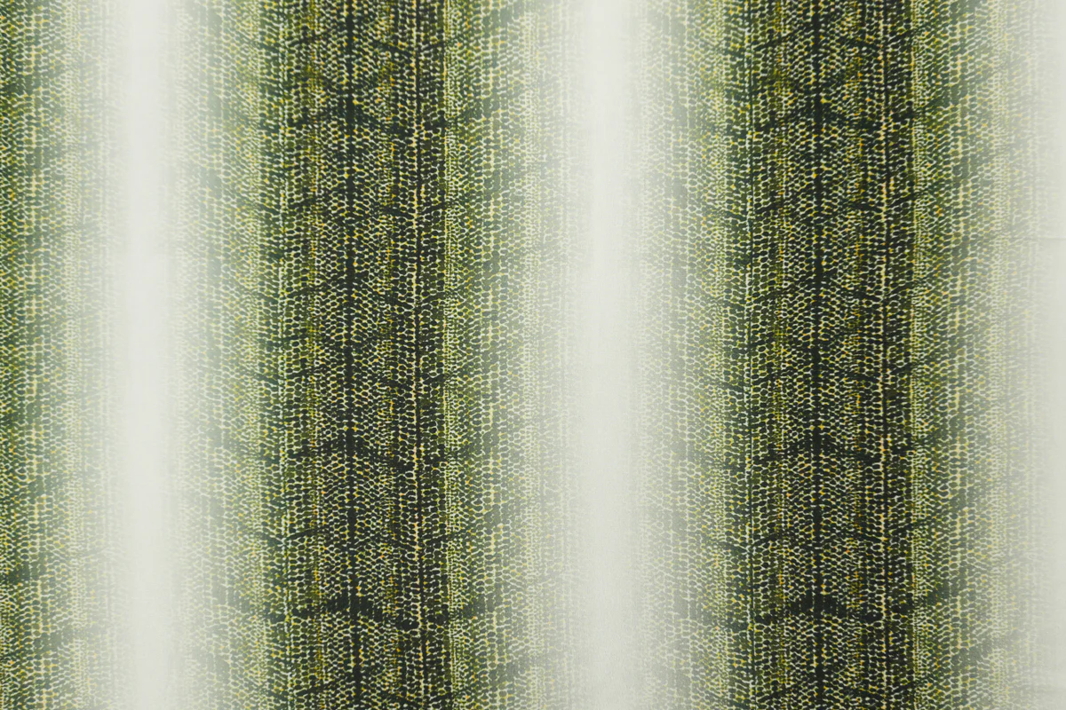 Green Silk Abstract Ombre Printed Crepe De Chine Woven Fabric - Image 4