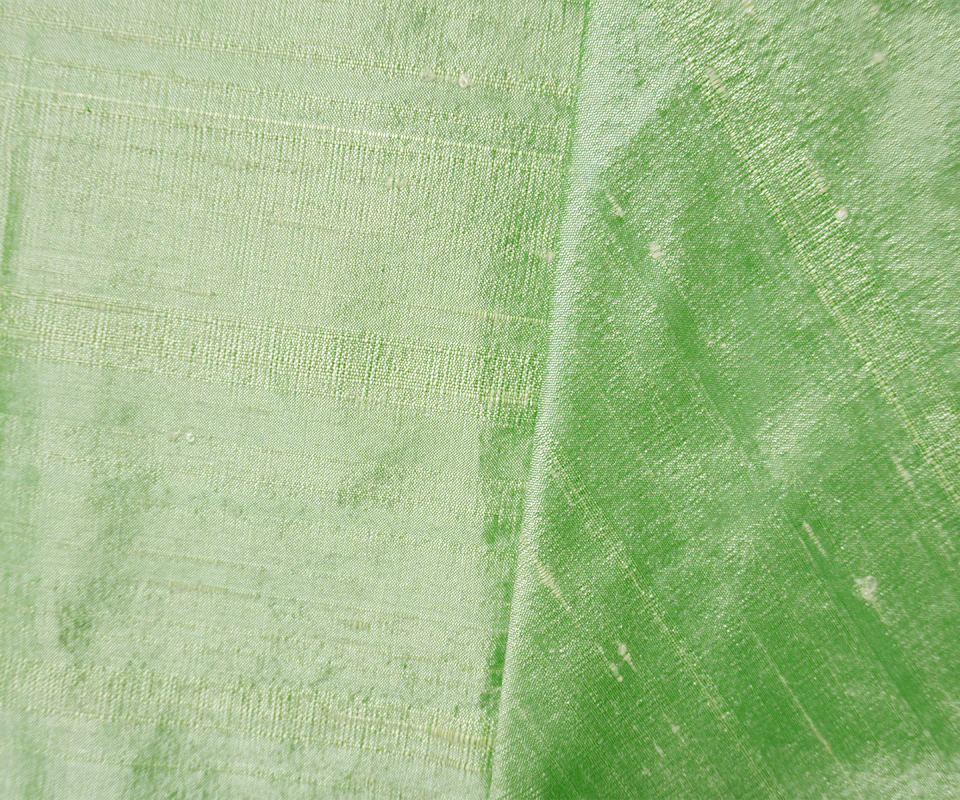 Green Silk Slub Iridescent Dupioni Woven Fabric - Image 2
