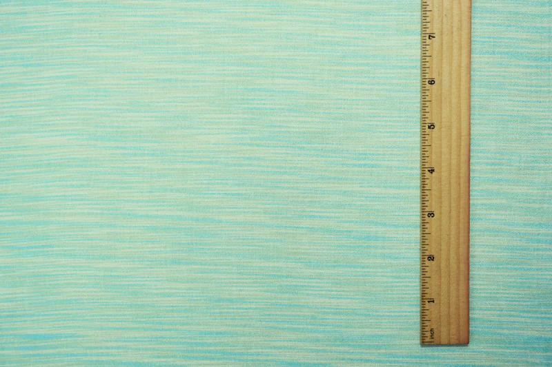 Green-Teal-White Rayon Slub Printed Dobby Woven Fabric - Image 4