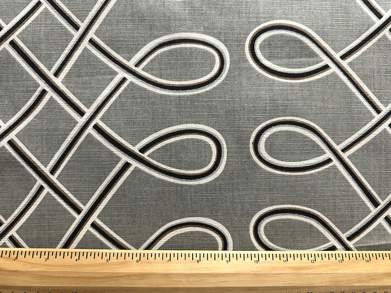 Grey Loop Cotton Linen Drapery Fabric - Image 2