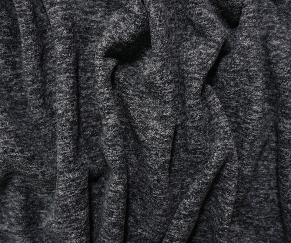 Heather Black Famous Designer Sweatshirt Fleece Knit Fabric - Image 2