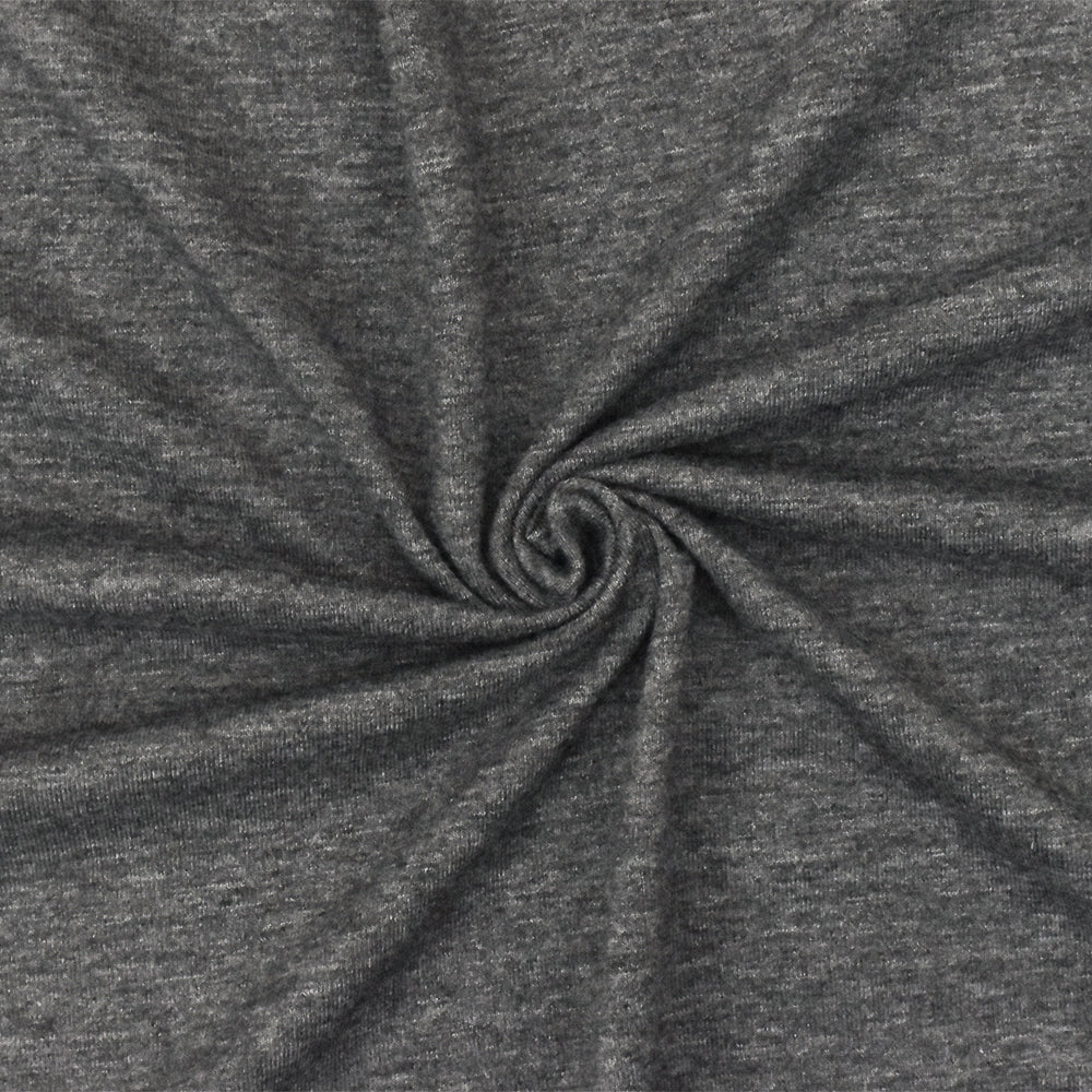 Heather Black-Gray Stretch Poly Blend Jersey Knit Fabric