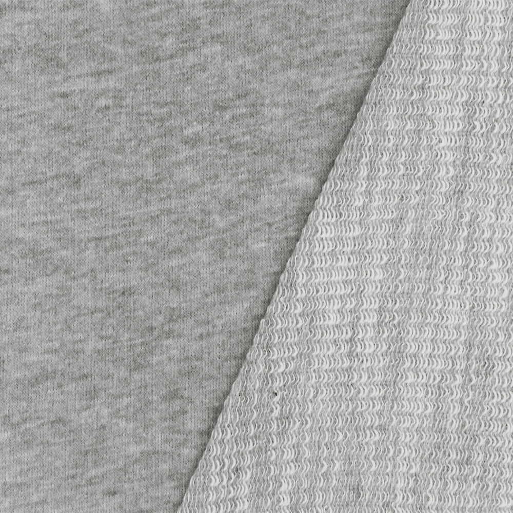 Heather Could Gray-Gray Polyester Cotton Terry Knit Fabric - Image 3