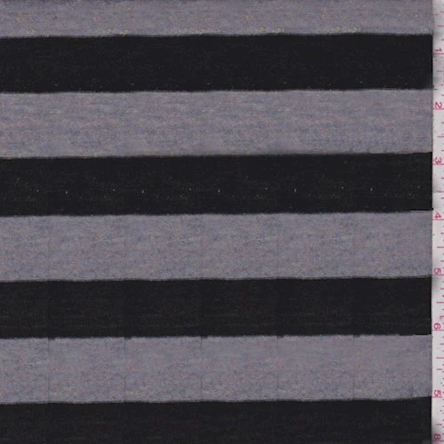 Heather-Denim/Black Stripe Jersey Knit Fabric