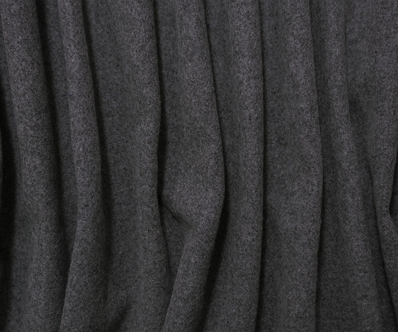 Heather Gray Wool Poly Double Brushed Woven Coating Fabric - Image 3