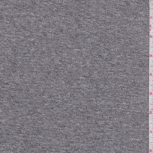 Heather Grey Slubbed Sweater Jersey Knit Fabric