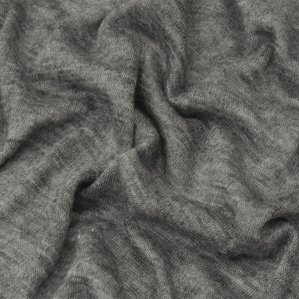 Heather Winter Gray Stretch Poly-Wool Jersey Knit Fabric - Image 2