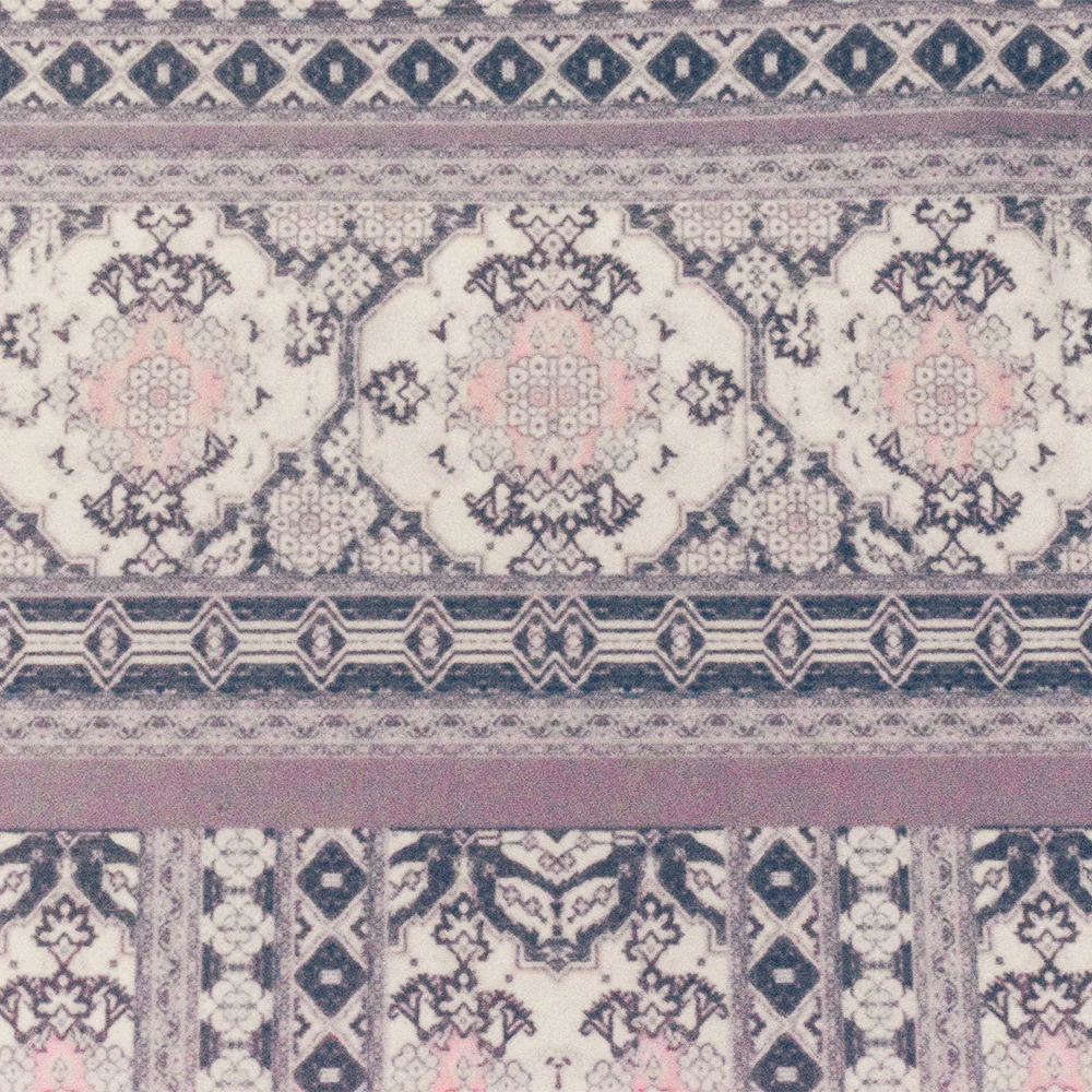 Ivory-Mauve-Multi Moroccan Printed Stretch poly Tricot Knit Swimwear Fabric - Image 2