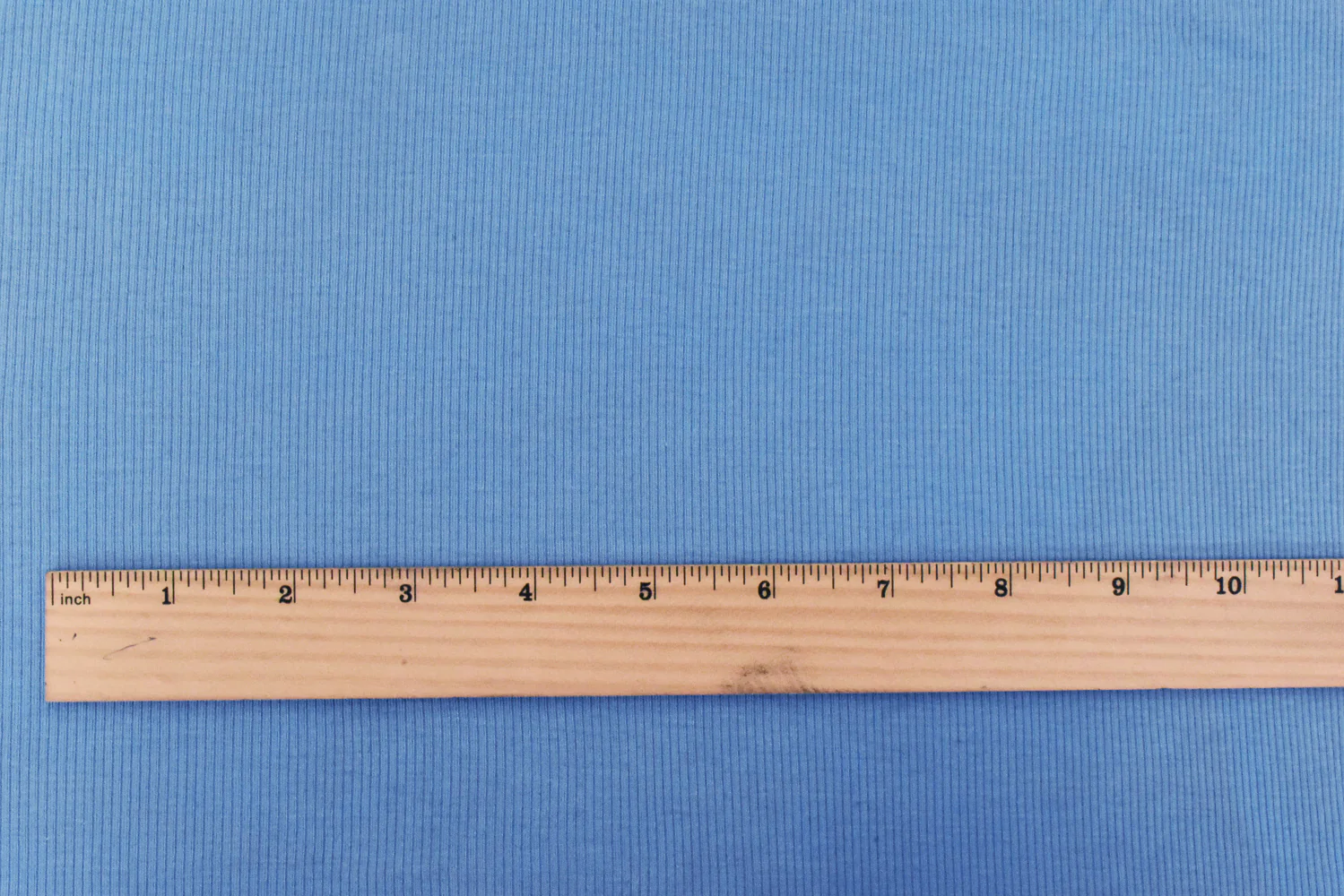 Lake Blue Solid Stretch Rayon Rib Knit Fabric - Image 4