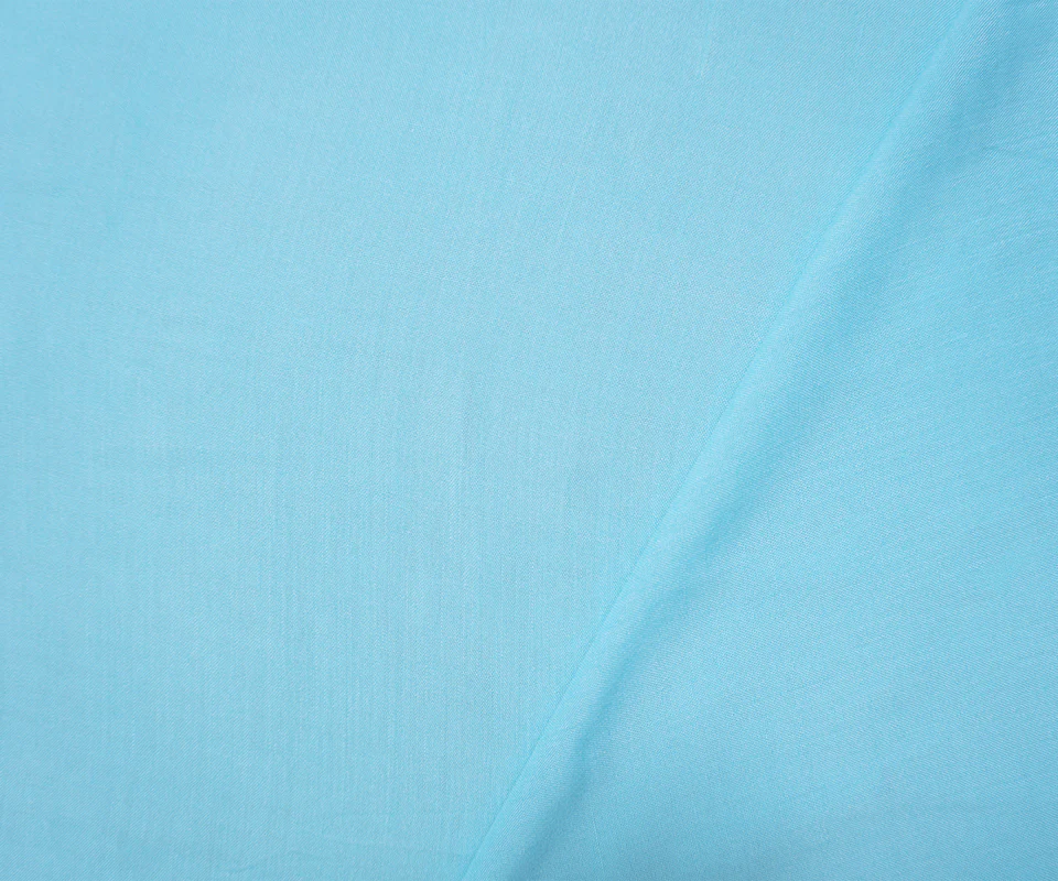 Light Blue Rayon Solid Challis Woven Fabric - Image 2