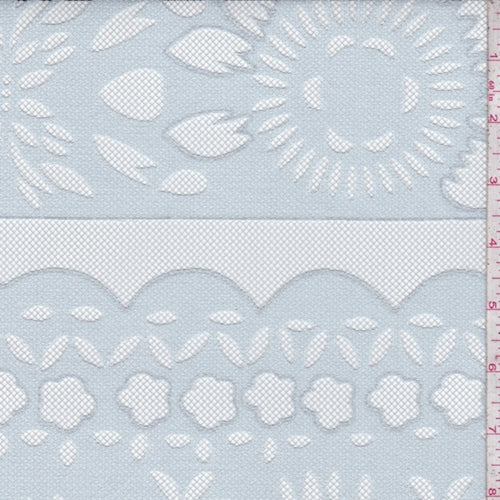 Light Blue Smoke Floral Deco Mesh Lace Fabric