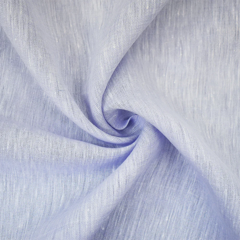 Light Blue-White Spence Bryson Texture Slub Irish Linen Woven Fabric