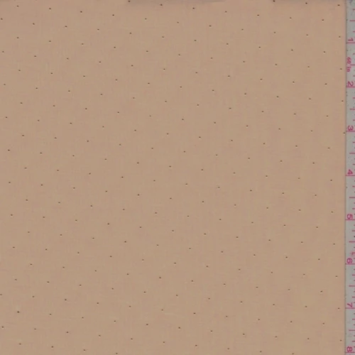 Light Brown/Metallic Silver Pin Dot Chiffon Fabric