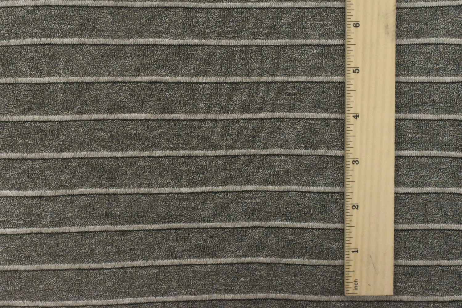 Light Gray-Black Stripe Stretch Jersey Knit Fabric - Image 4
