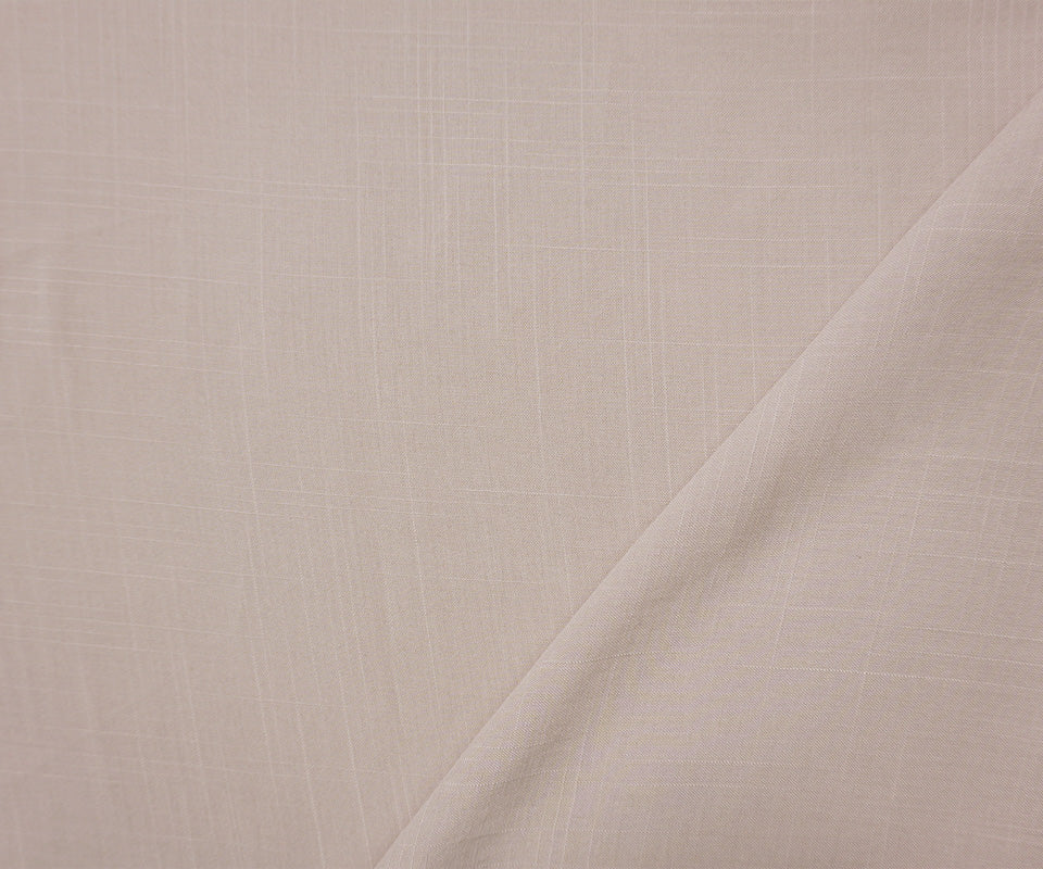Light Gray Rayon Solid Cross Hatch Linen-Look Challis Woven Fabric - Image 2