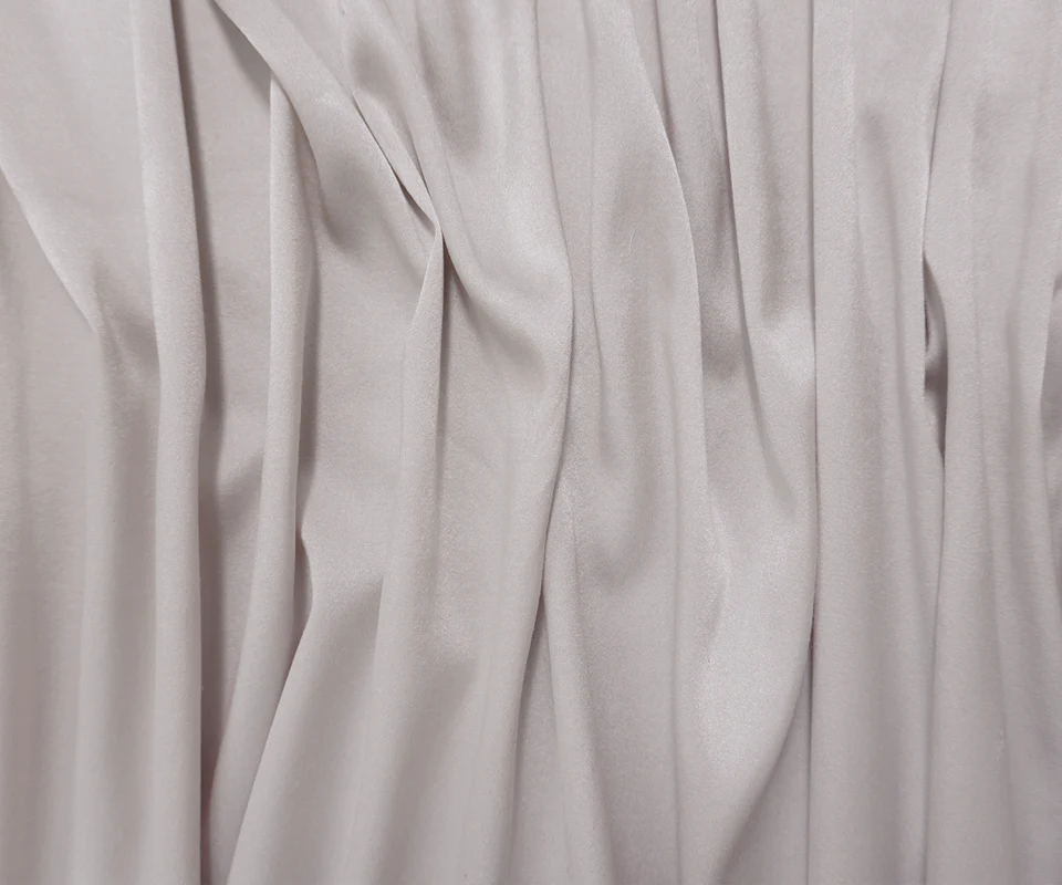Light Gray Silk Spandex Solid Stretch Satin Woven Fabric - Image 3