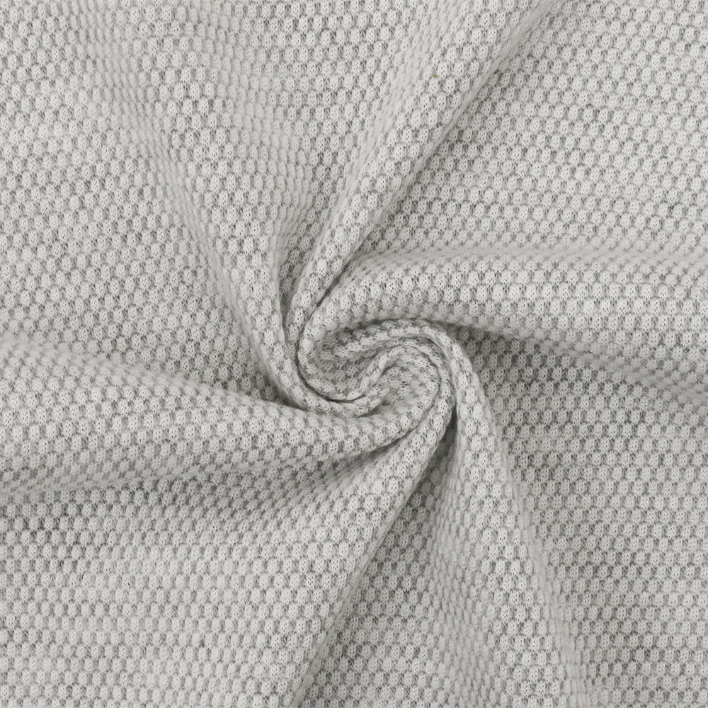 Light Gray-White Mini Honeycomb Stretch Knit Fabric - Image 2