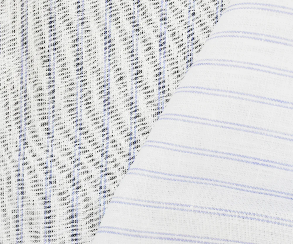 Light Purple-White Spence Bryson Striped Irish Linen Woven Fabric - Image 2