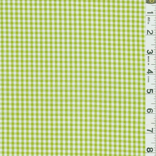 Lime 1/8 Inch Gingham Fabric - Reorderable