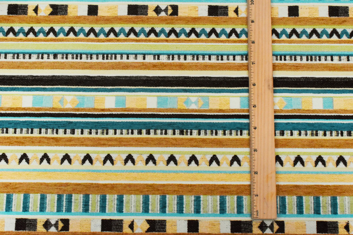 Lime-Multi Aztec Stripe Jacquard Poly Chenille Home Decorating Fabric - Image 5