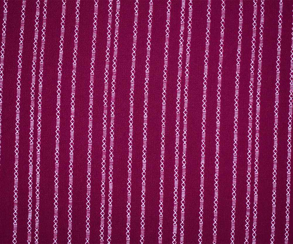 Magenta-White Mini Aztec Stripe Pattern Printed Poly Crepe Georgette Fabric - Image 4