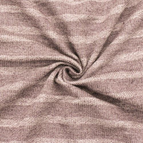 Mauve Purple/Cream Striped French Terry Stretch Knit Fabric - Image 3