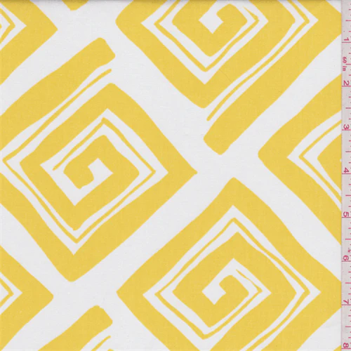 Maze Corn Yellow/White Poplin Fabric