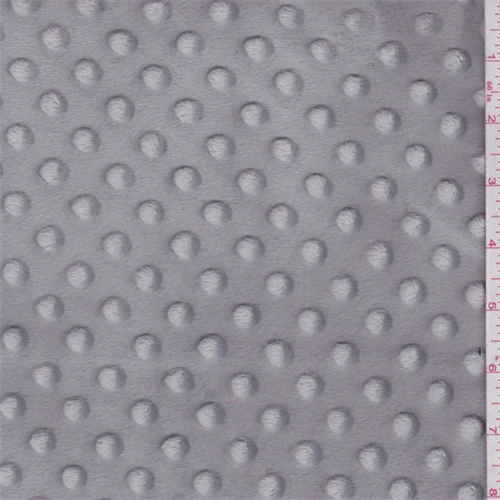 Medium Gray Minky Dot Bolt Fabric