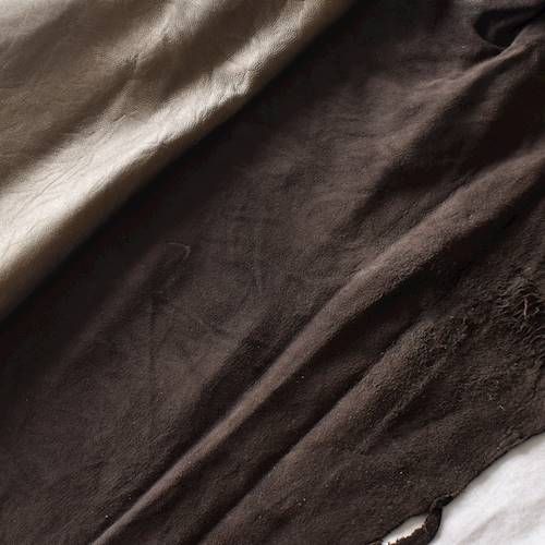 Metallic Bronze Brown Leather Hide - Image 2