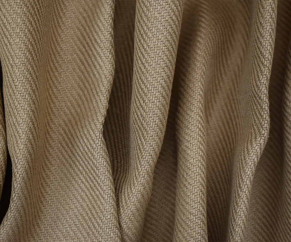 Mid Brown Moygashel Twill Irish Linen Solid Woven Home Decorating Fabric - Image 2