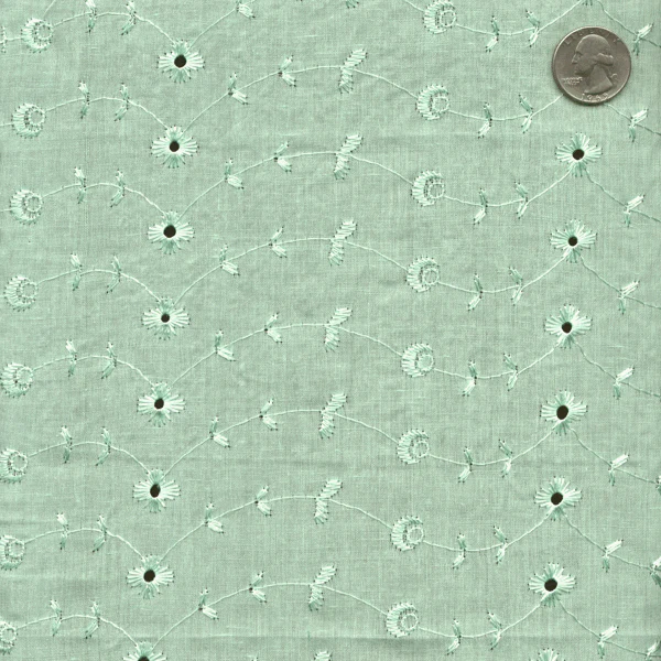 Mint Eyelet Fabric - Reorderable