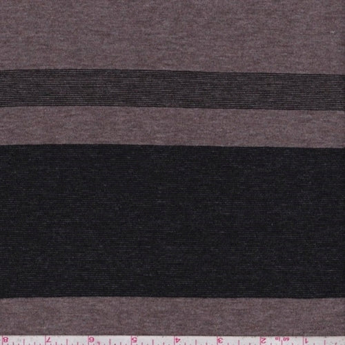 Mocha/Black/Oatmeal Varied Stripe Jersey Knit Fabric