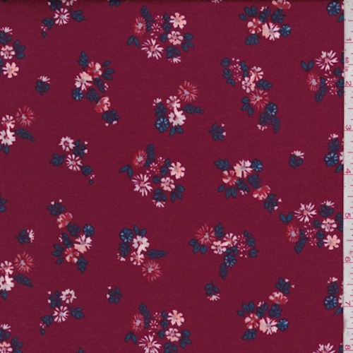 Mulberry Mini Floral Double Brushed Jersey Knit Fabric