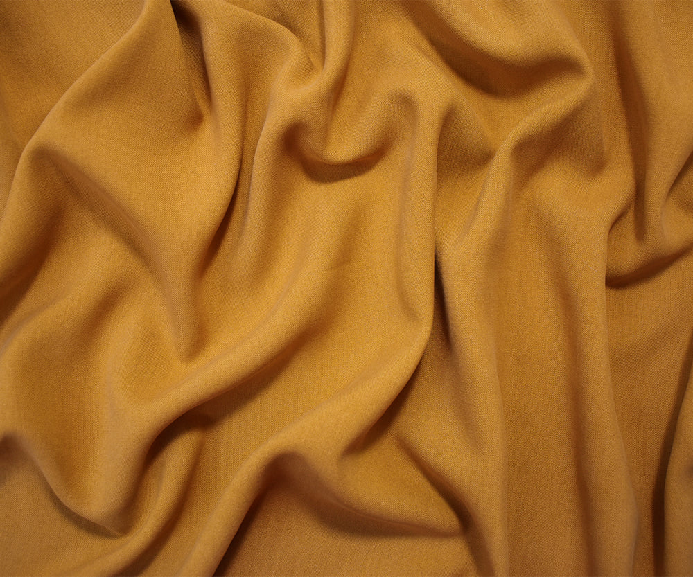 Mustard Washed Silk Solid Woven Fabric - Image 3