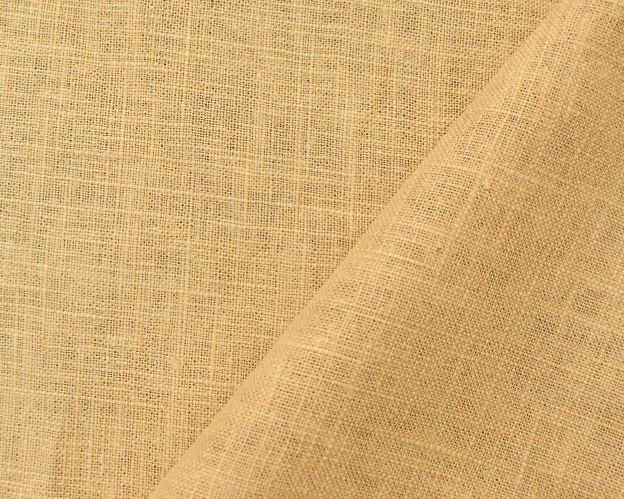 Natural Beige Linen Cross Hatch Slub Solid Woven Fabric - Image 2