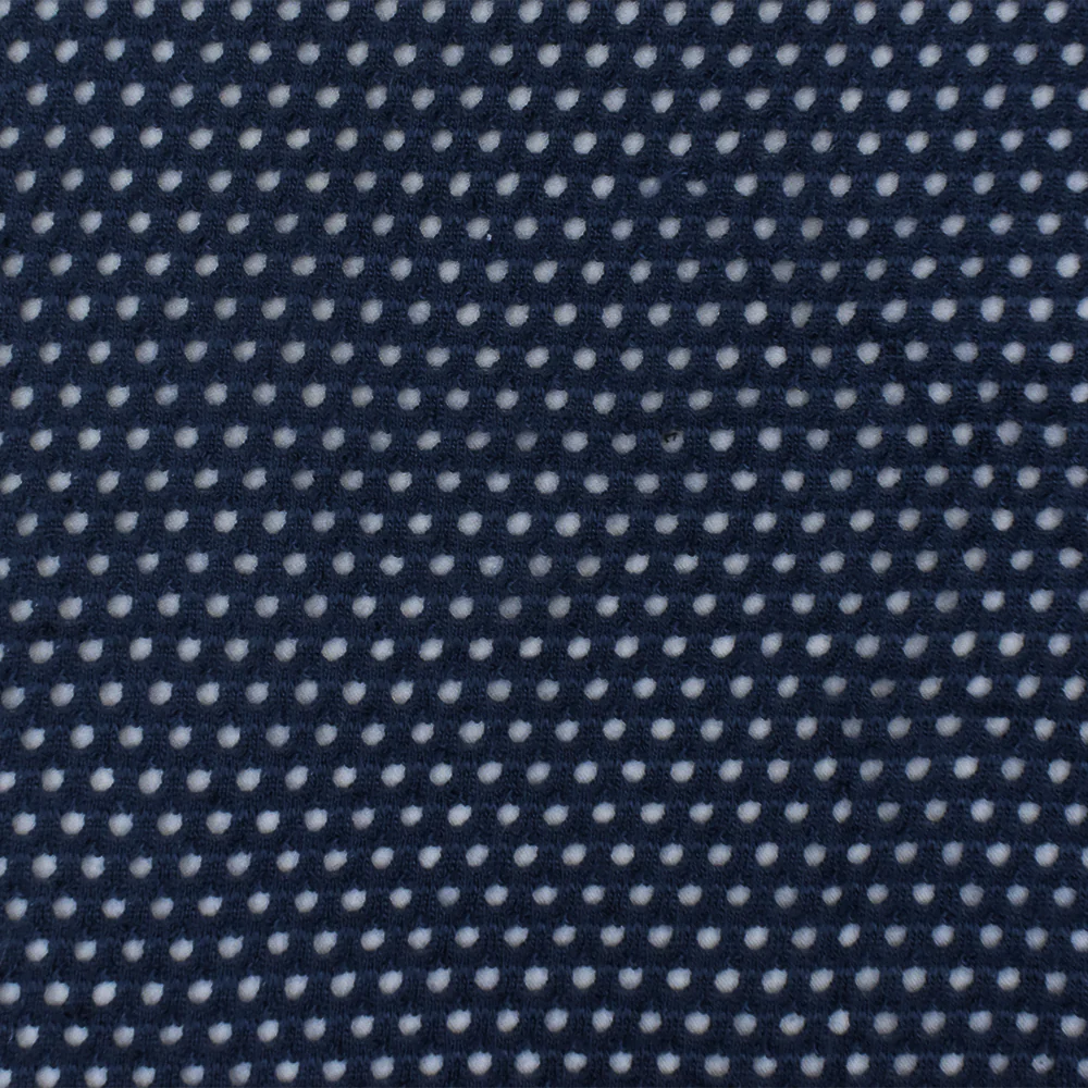 Navy Blue Solid Stretch Spandex Polyester Athletic Mesh Knit Fabric - Image 3