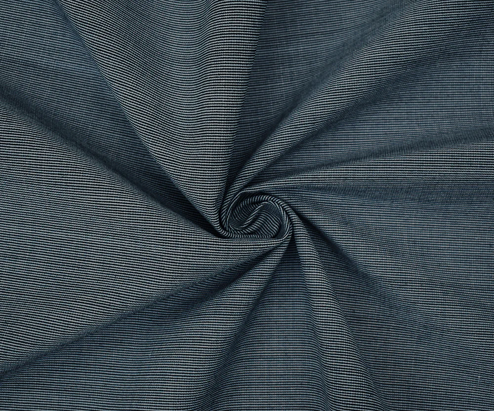 Navy-Light Blue-White Polyester Wool Blend Stripe Woven Shirting Fabric - Image 3