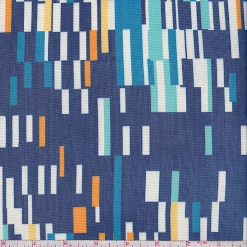 Navy/Turquoise Multi Pixel Power Mesh Fabric