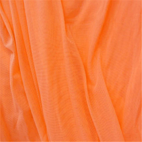Neon Orange Stretch Mesh Bolt Fabric