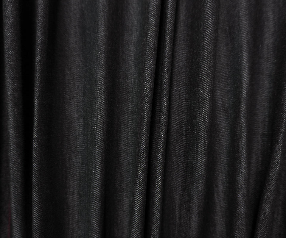 Night Black 11 oz. Cotton Blend Stretch Twill Denim Woven Fabric - Image 3