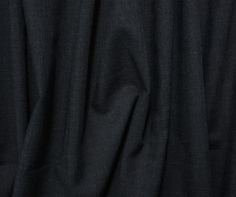 Night Blue Wool Blend Twill Woven Suiting Fabric - Image 2