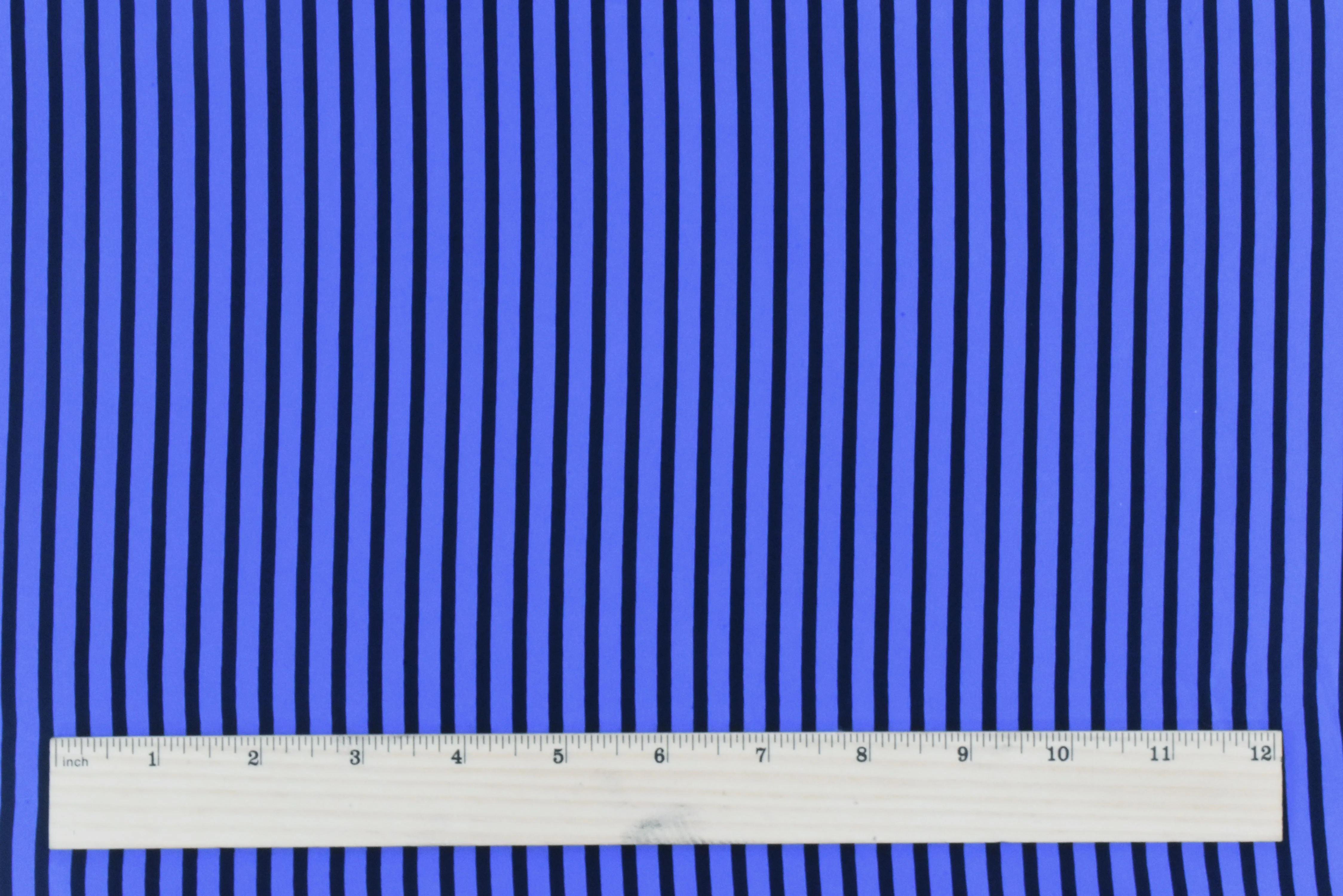 Nile Blue-Basic Black Stripe Printed Silk Faille Woven Fabric - Image 4