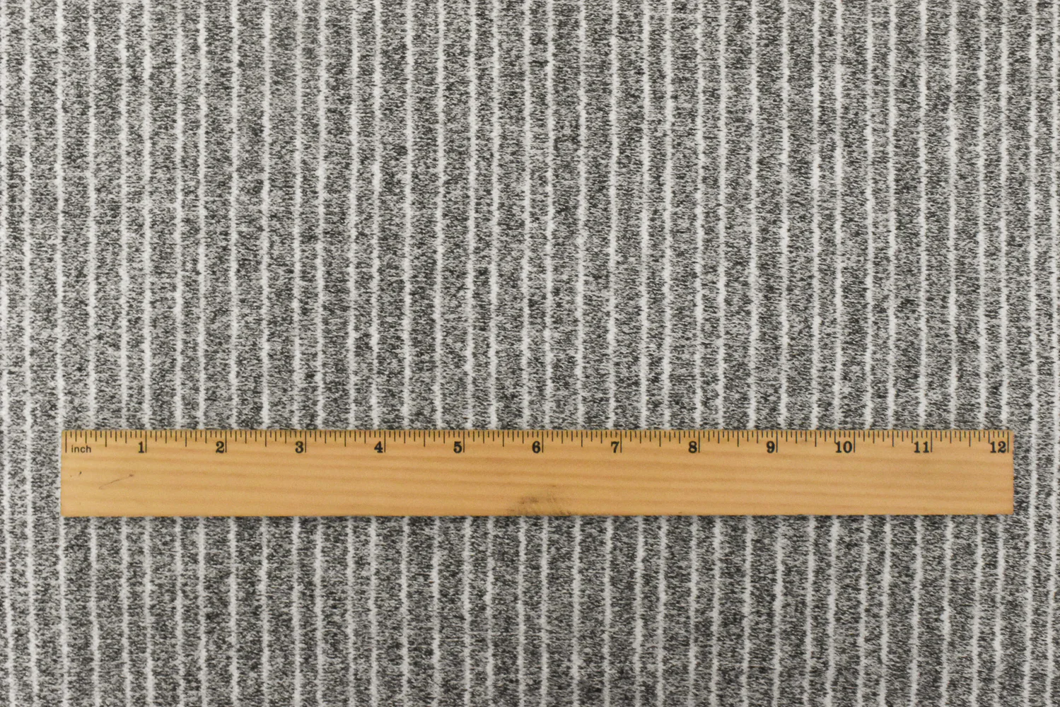 Off Black-White Striped Texture Stretch Jersey Knit Fabric - Image 4