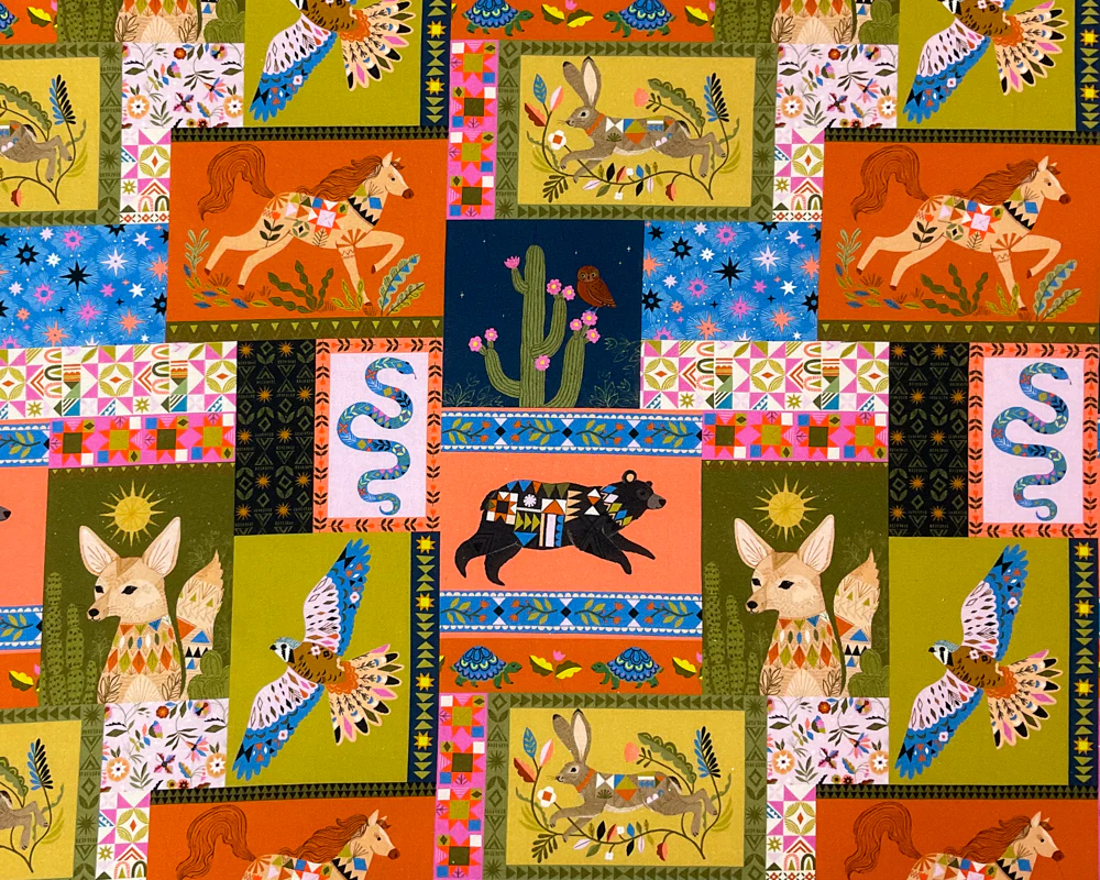 Orange Cotton Dashwood Studio Desert Moon Quilting Woven Fabric - Image 3