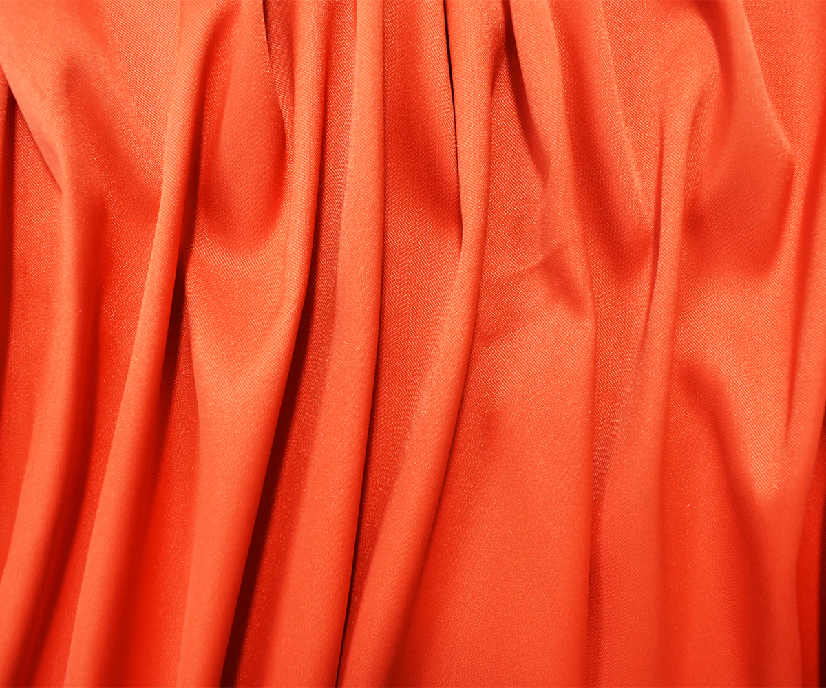 Orange Poly Stretch Spandex Lamour Solid Satin Woven Fabric - Image 3